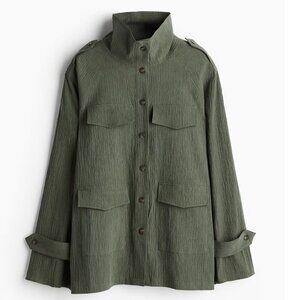 H&M TEXTURED WEAVE UTILITY SHIRT AND CARGO PANTS  SIZE XS shirt and US 2 pants